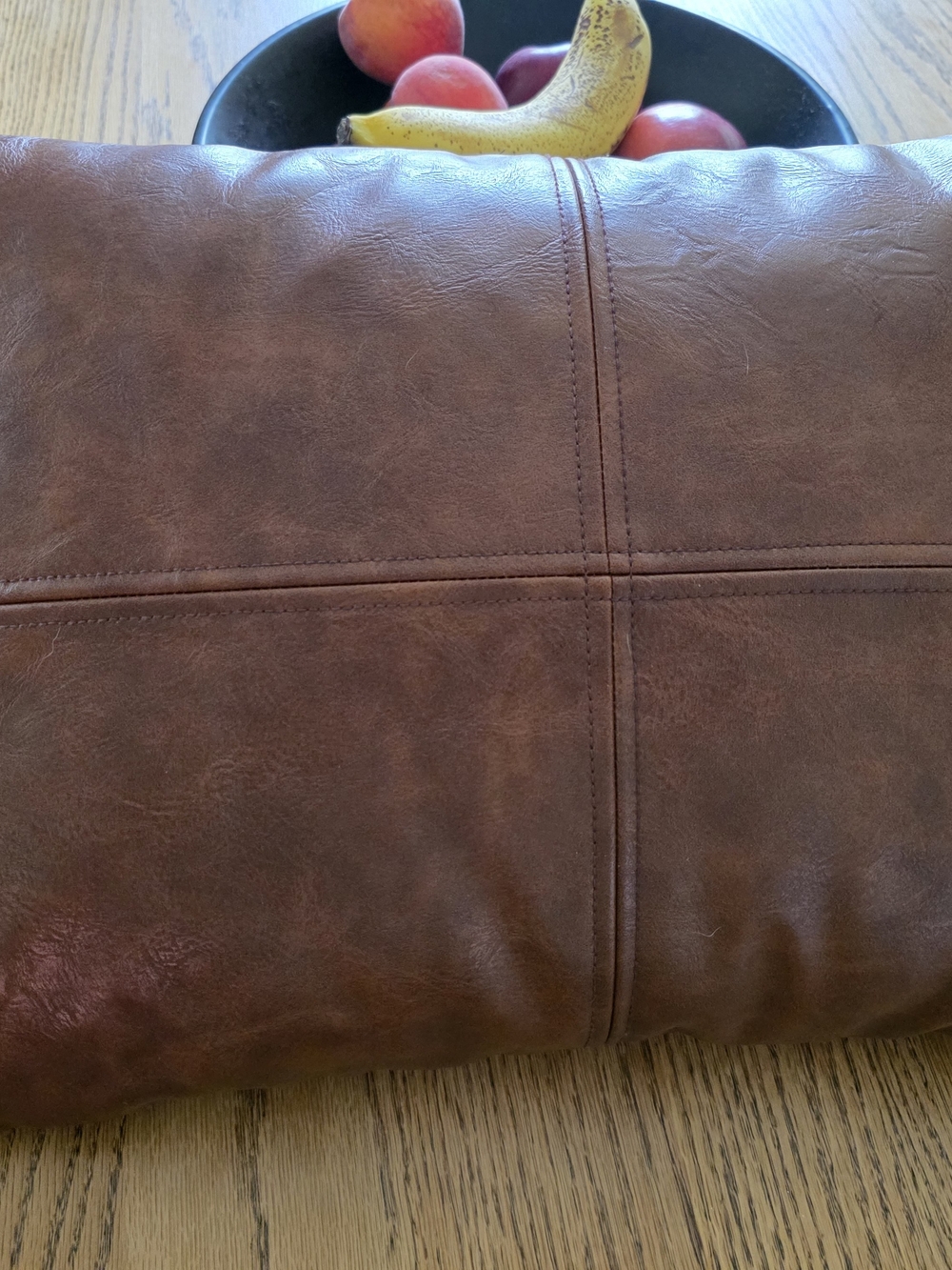 Frye Brown Leather Accent Pillow